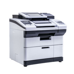 Advanced office photocopier with color printing and double sided copying function isolated on a transparent background 