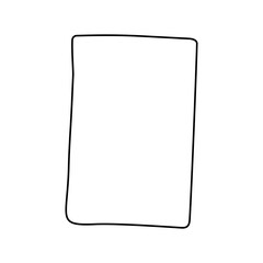 Rectangle Vertical Icon. Boho Outline Vector Illustration Style.