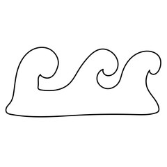 Wave Ocean Triple Icon. Boho Outline Vector Illustration Style.