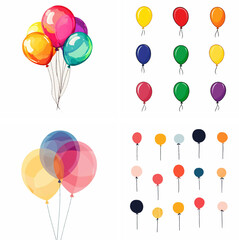 Balloons isolated on white green balloons balloons sky balloons blue balloons confetti hot air