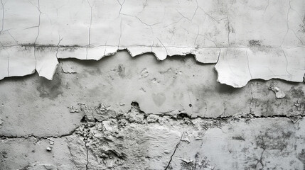 Obraz premium Aged concrete wall with peeling white paint revealing the brick beneath makes a great background or texture