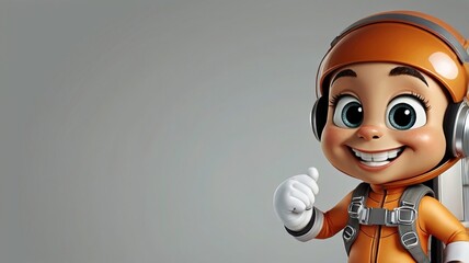 cartoon astronaut in spacesuit. with space for text space

