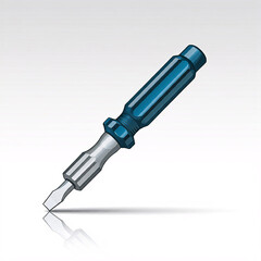 Fototapeta premium blue screwdriver on white background illustration