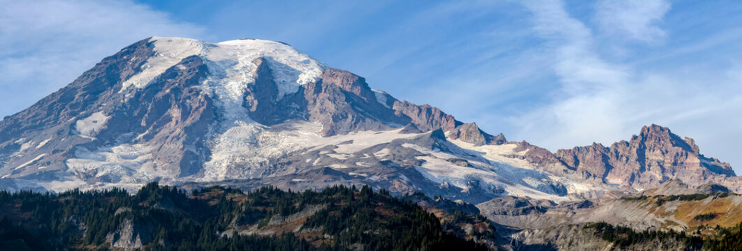 Panorama of Mount Rainer in Washington USA