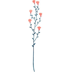 Watercolor Wild Flower Wilf Branch Nature Floral