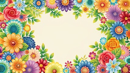 Colorful floral pattern with charming background tilted angle
