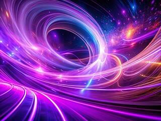 Naklejka premium Stunning Abstract Neon Purple Background with Long Exposure Effects for Creative Designs and Digital Art Projects