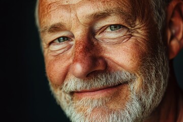 Elderly man with wrinkles and gray hair