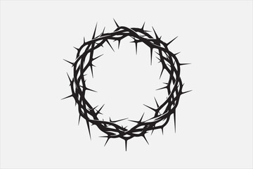 A minimalist black crown of thorns design.