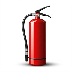 Obraz premium realistic red fire extinguisher safety equipment isolated on white background