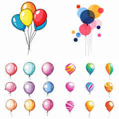 Balloons isolated on white green balloons balloons sky balloons blue balloons confetti hot air