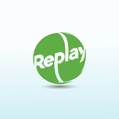 Word Replay vector logo design