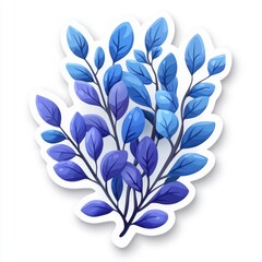 A stunning illustration of vibrant blue leaves, showcasing an artistic blend of shades and shapes.