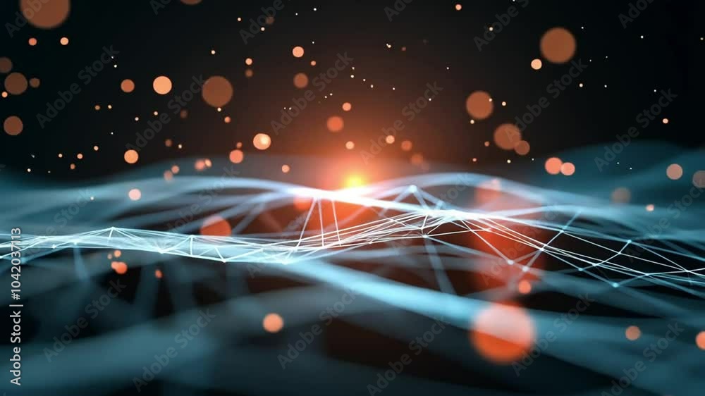 Poster abstract digital network: a mesmerizing abstract digital network concept, where glowing lines and pa