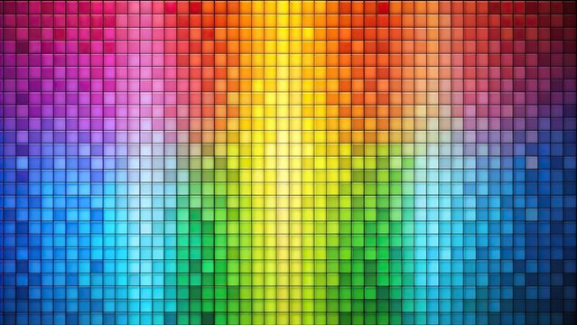 Colorful rainbow backdrop with square design
