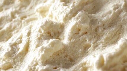 Close-up of ricotta cheese revealing its fine grainy texture