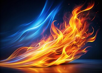 Stunning Long Exposure Fire Flame Isolated on Dark Background for Dramatic Visual Effects and Creative Photography