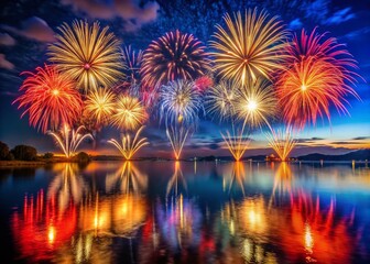 Stunning Long Exposure of a Fireworks Display Illuminating the Night Sky