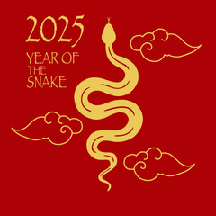 The golden snake displayed in this image celebrates the Year of the Wood Snake 2025, a year full of growth, reflection, and newfound prosperity.