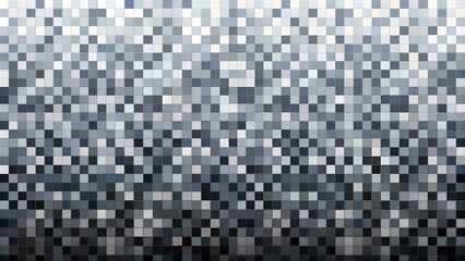 Pixelated abstract background featuring grey, black, and white hues in a silhouette pattern