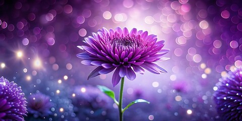Obraz premium Stunning Purple Flower with Sparkles on Vibrant Background - Macro Photography