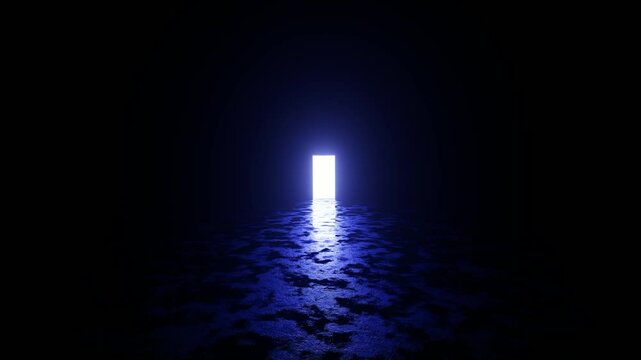 Mysterious Blue Light Door