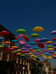 colorful umbrellas in the city