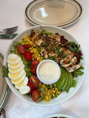 Cobb salad with chicken boiled egg