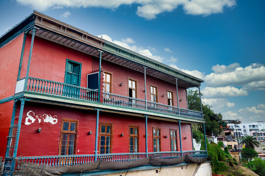 Traditional mansion on a ravine in the bohemian district of Barranco in Lima, Peru