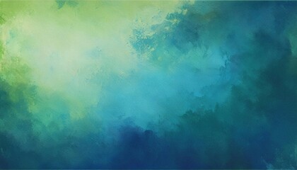 Obraz premium blue green paper background with watercolor fringe bleed and blotches in old vintage texture in elegant website or textured paper design distressed watercolor painting with paint stains