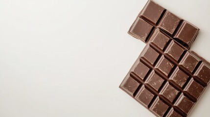 Fototapeta premium Flat lay of a chocolate bar packaging template with minimalistic design, isolated on a plain white backdrop.