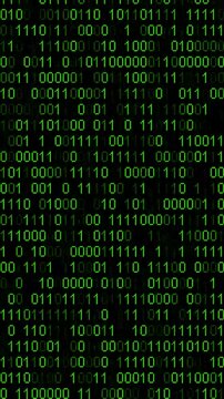 Perspective wall of binary code digital pattern background