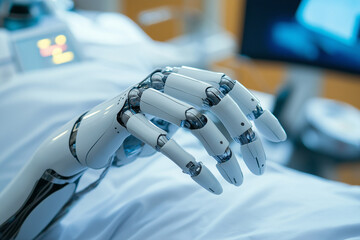 Medical technology, Doctor use AI robots for diagnosis, care, and increasing accuracy patient treatment in future. generative AI