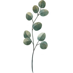 Watercolor Green Leaves and Flowers Clipart – Hand-Painted Botanical Florals and Foliage Elements for Wedding Invitations