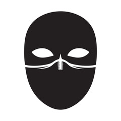 Face Mask silhouette vector  black color white background 