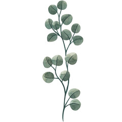 Obraz premium Watercolor Green Leaves and Flowers Clipart – Hand-Painted Botanical Florals and Foliage Elements for Wedding Invitations