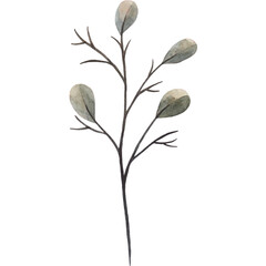 Watercolor Green Leaves and Flowers Clipart – Hand-Painted Botanical Florals and Foliage Elements for Wedding Invitations