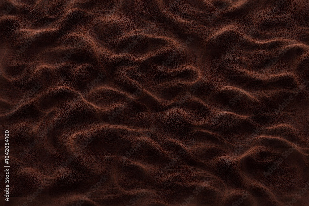 Wall mural Felted wool surface in a rich chocolate brown with faint marbled streaks, Ai Generated