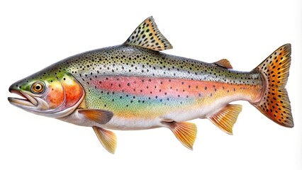 Naklejka premium Colorful Trout salmon isolated on white background
