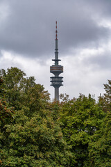 Obraz premium The Olympiaturm in Olympiapark in Munich, Germany