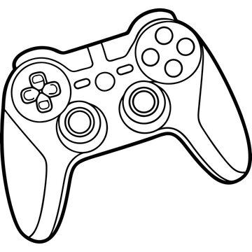 recommend clip art: Video game controller line art for coloring page 