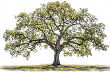 Fototapeta premium a magnificent large oak tree: nature's majestic giant standing tall and proud against a serene backdrop