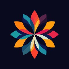 Fototapeta premium Vibrant geometric floral logo design