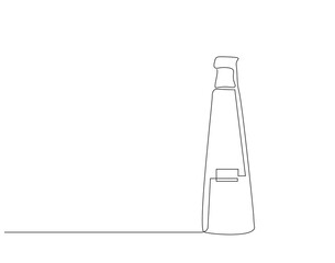Continuous one line drawing of wine bottle. One line drawing illustration of wine bottle. World wine day concept single line. Editable outline