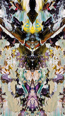 Abstract background art . Ethnic pattern. Mixtures of oil paint. Trendy hand painting canvas. Wall decor and Wall art prints Idea. 3D Texture. Art object