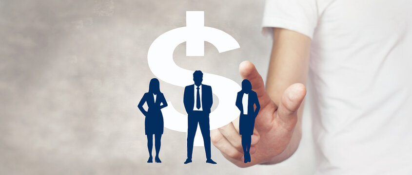 business people with dollar symbol icon - Powered by Adobe