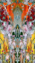 Fototapeta premium Abstract background art . Ethnic pattern. Mixtures of oil paint. Trendy hand painting canvas. Wall decor and Wall art prints Idea. 3D Texture. Art object