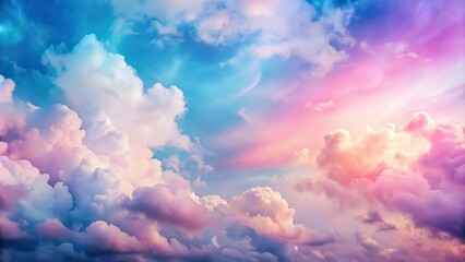 Colorful pastel sky with pink blue and purple clouds and soft grunge texture