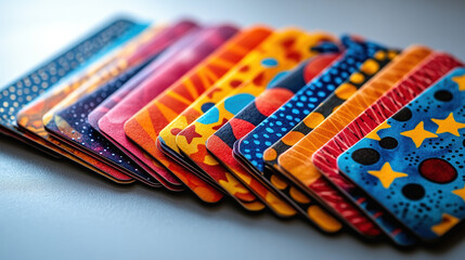 Set of colorful coasters with vibrant patterns, perfect for festive gatherings and home decor.