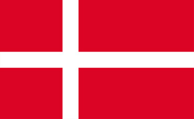 Fototapeta premium Danish flag, vector illustration. The national flag of Denmark.
